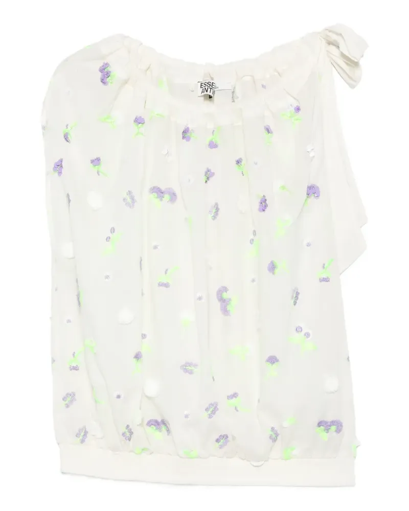 Essentiel Jomme floral-embroidered top - Nude Nude