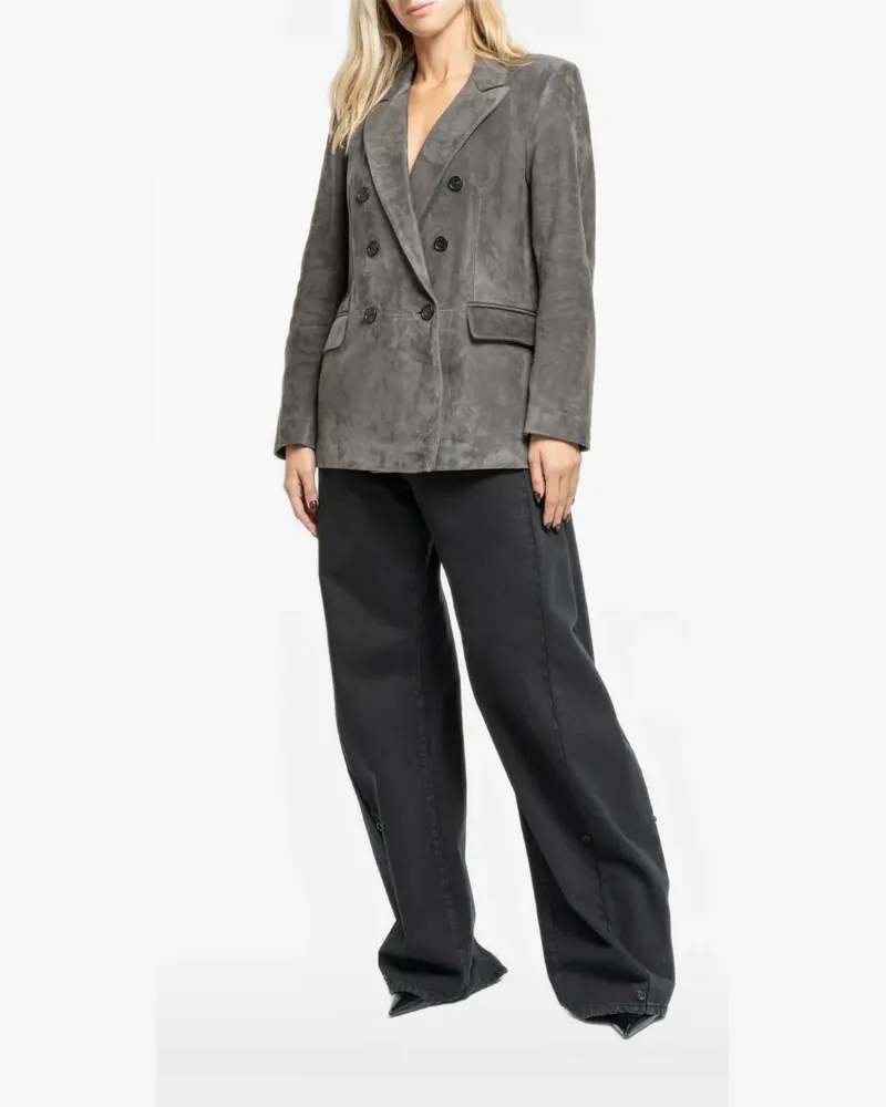 Department 5 Arielle double-breasted leather blazer - Grau Grau