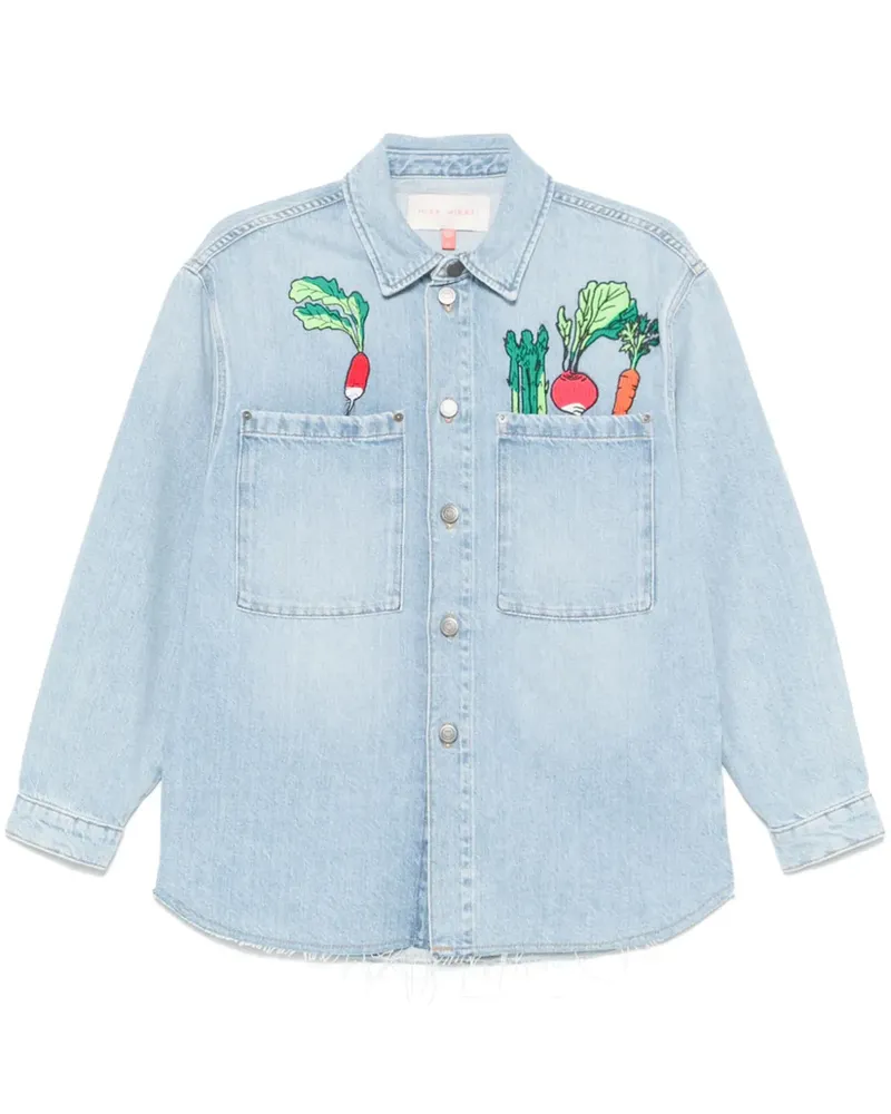 Mira Mikati Jeansjacke mit Gemüsestickerei - Blau Blau