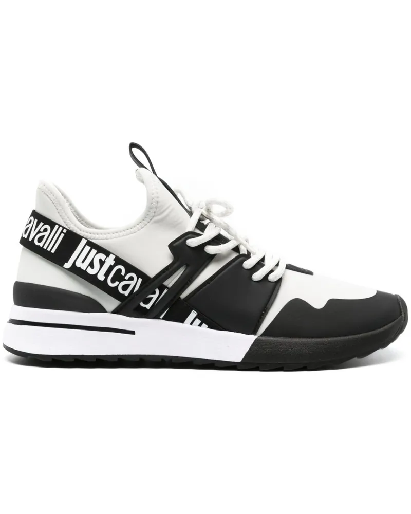 Just Cavalli Mesh-Sneakers mit Logo-Riemen - Schwarz Schwarz