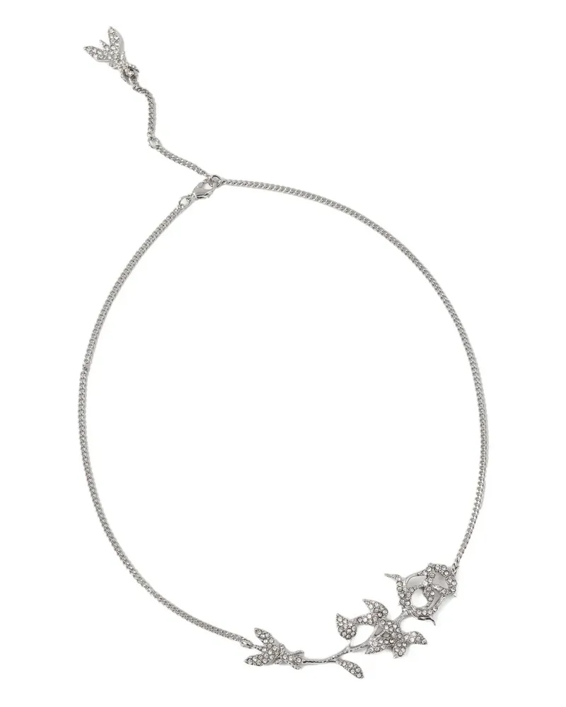 Patrizia Pepe Choker mit Rosenbesatz - Silber Silber