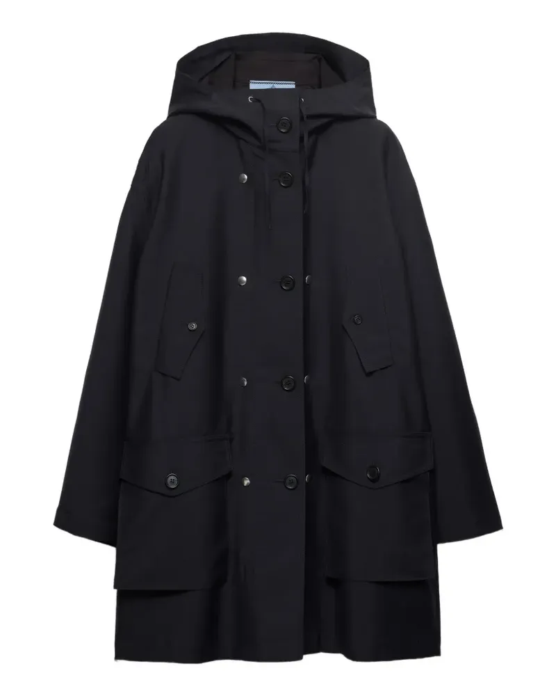 Prada single-breasted kid mohair and re-nylon coat - Blau Blau