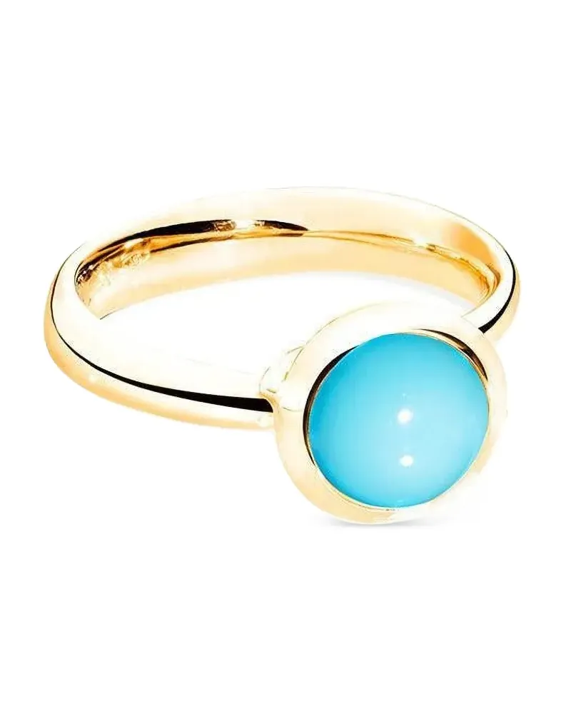 TAMARA COMOLLI Kleiner 18kt Bouton Gelbgoldring mit Türkis Gold