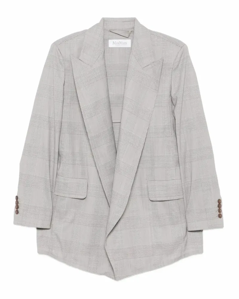 Max Mara Karierte Glen Wolljacke - Grau Grau
