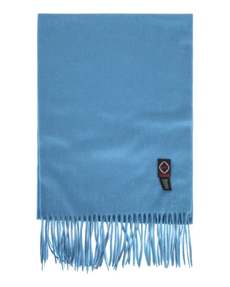 Ascot fringed classic scarf - Blau Blau