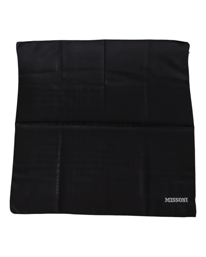 Missoni logo-embroidered wool scarf - Schwarz Schwarz