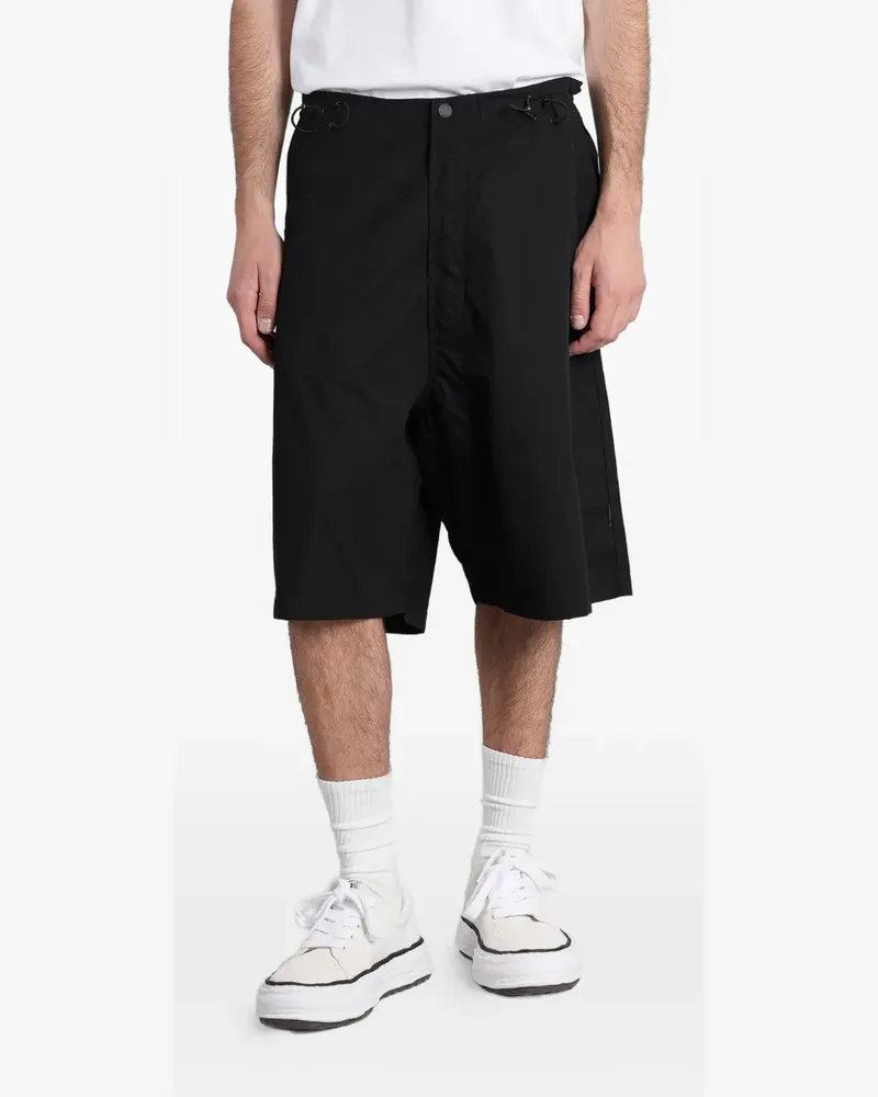 maharishi drawstring-waist drop-crotch shorts - Schwarz Schwarz