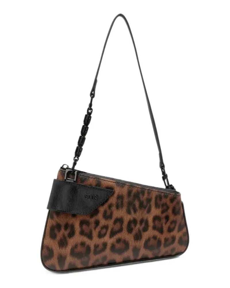GCDS Comma leopard-print shoulder bag - Braun Braun