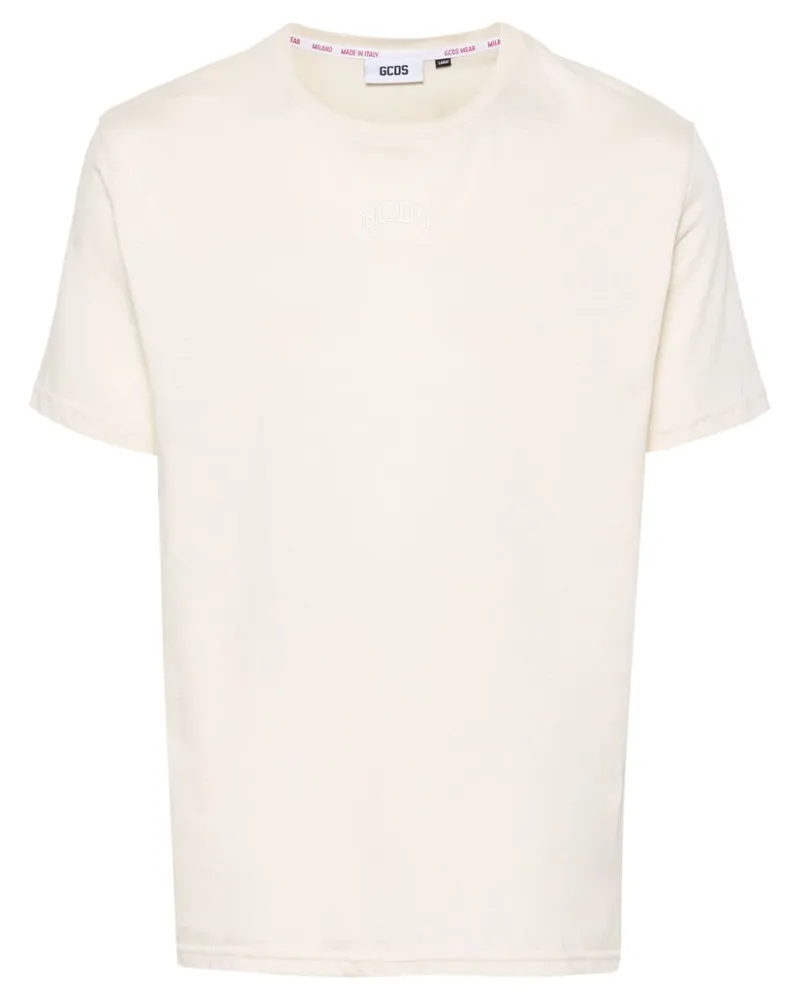 GCDS T-Shirt mit Logo-Stickerei - Nude Nude