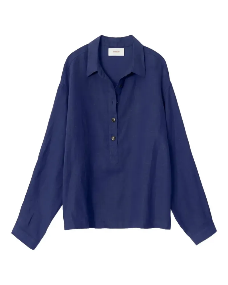Xírena Booker Bluse mit Knopfmanschetten - Blau Blau