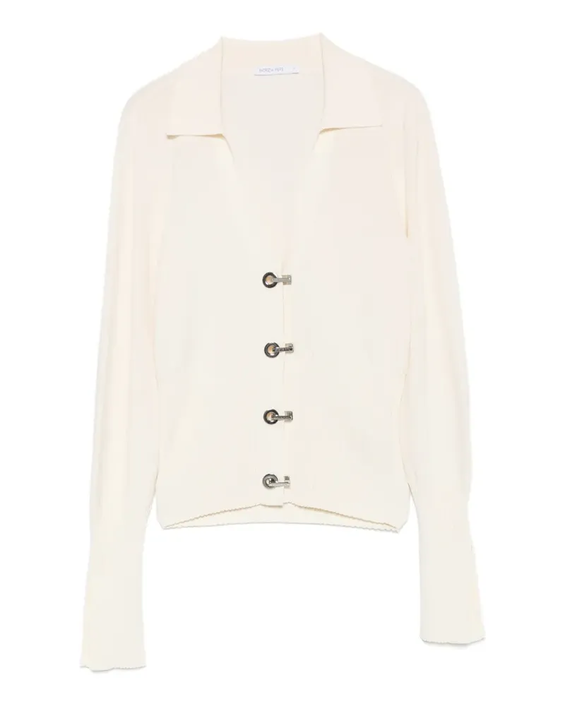 Patrizia Pepe Gerippter Cardigan - Weiß Weiß