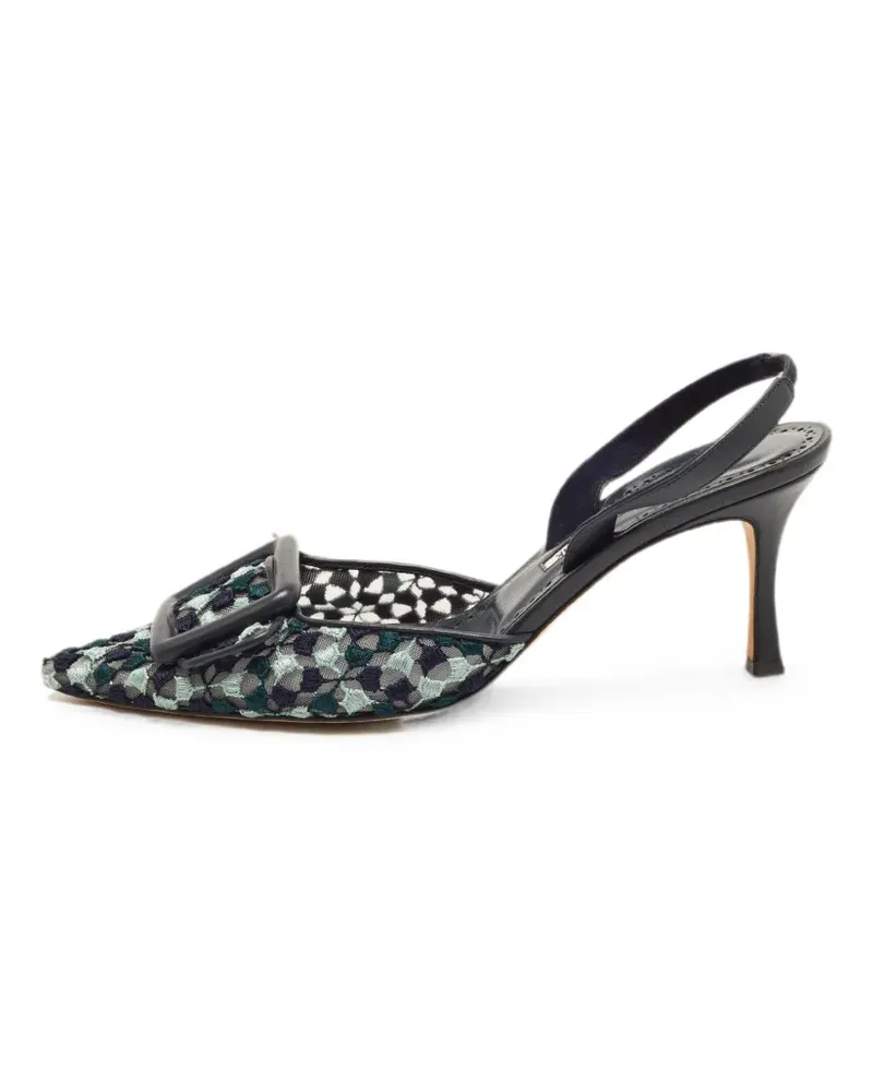 Manolo Blahnik Maysli buckle-detail slingback pumps - Blau Blau