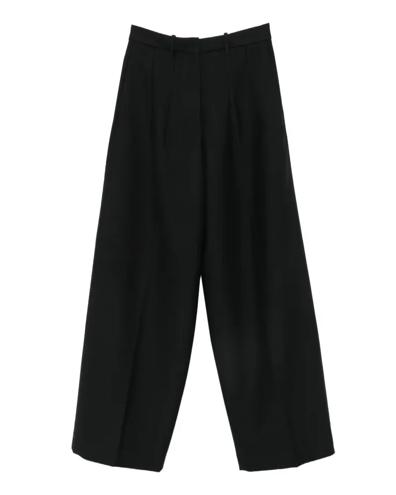 nine:inthe:morning Zina pleated wide-leg trousers - Schwarz Schwarz