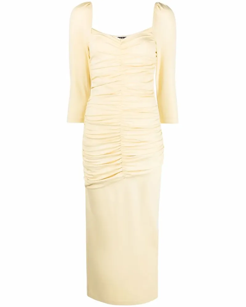 ROTATE Birger Christensen Drapiertes Freya Kleid - Gelb Gelb
