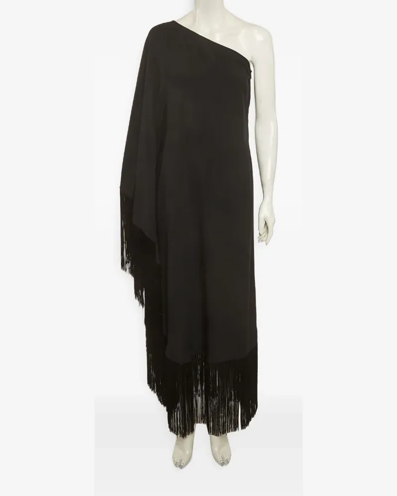 Taller Marmo fringed one-shoulder maxi dress - Schwarz Schwarz