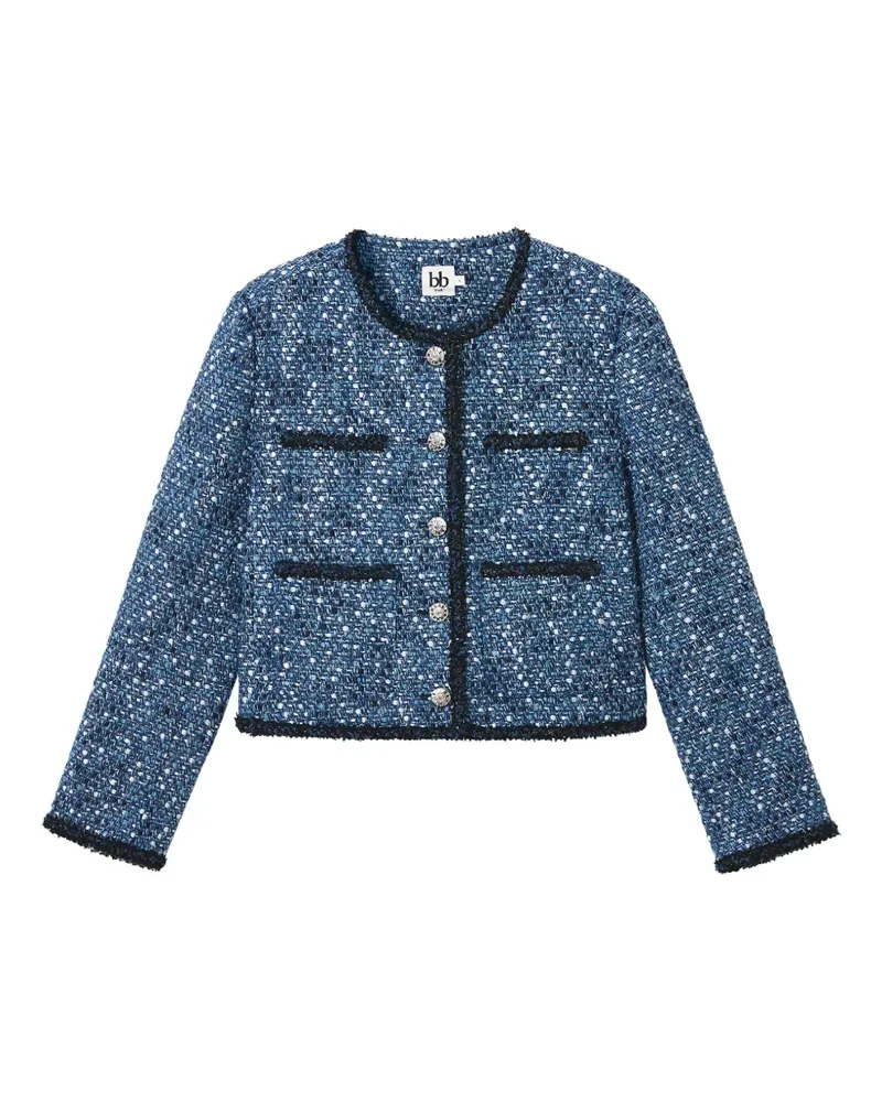 b+ab Tweed-Jacke mit Knöpfen - Blau Blau