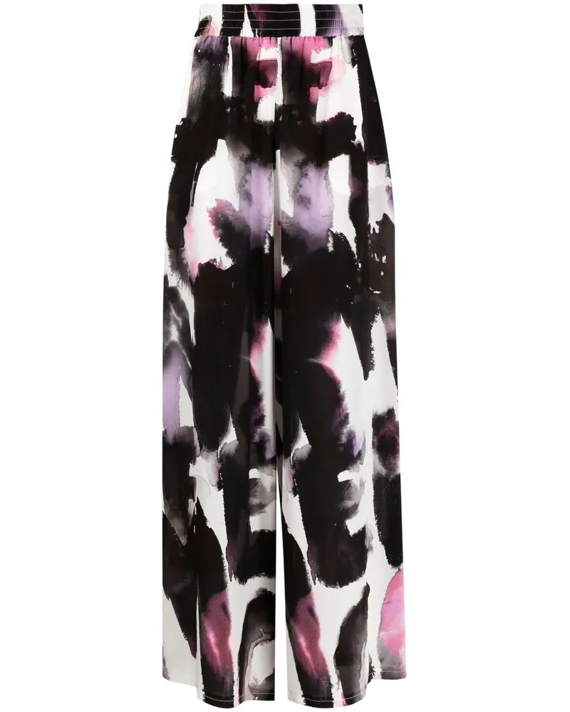 Alexander McQueen Gerade Hose mit grafischem Print - Schwarz Schwarz