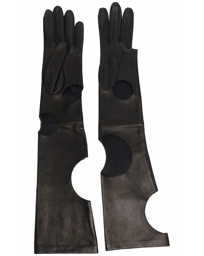 Manokhi Handschuhe mit Cut-Outs Schwarz