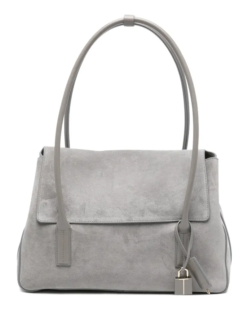 Tom Ford Eclipse padlock suede tote bag - Grau Grau
