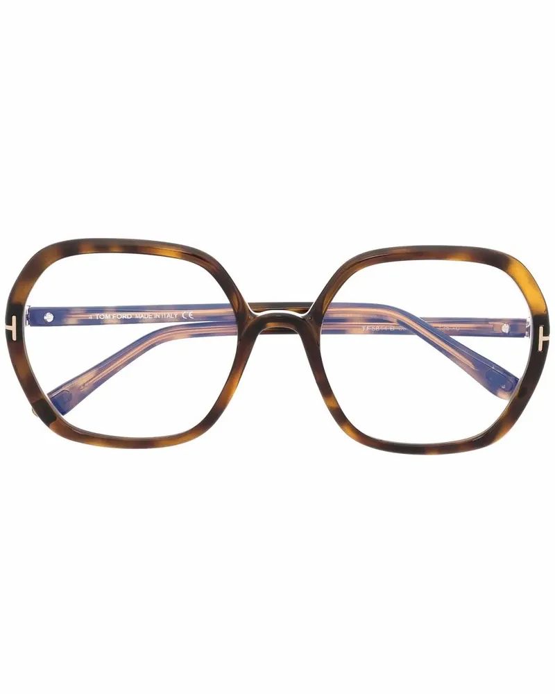 Tom Ford Runde Oversized-Brille - Braun Braun