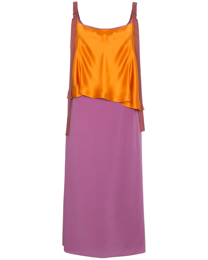 Sies Marjan Seidenkleid in Colour-Block-Optik - Gelb Gelb