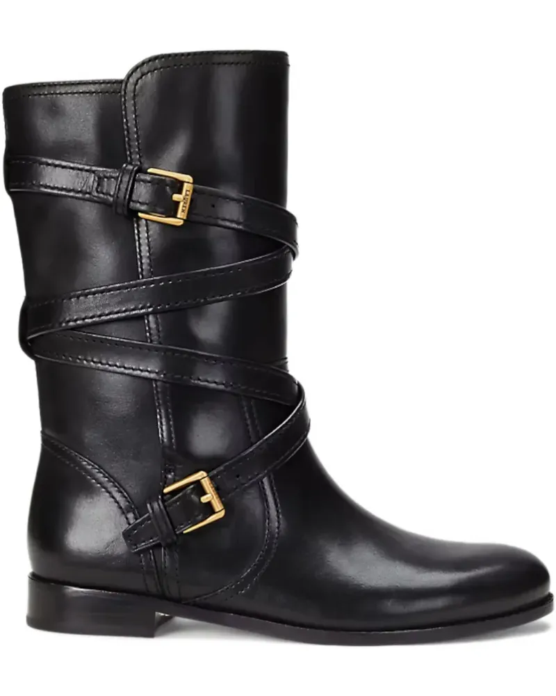 Ralph Lauren Briannah buckled leather boots - Schwarz Schwarz