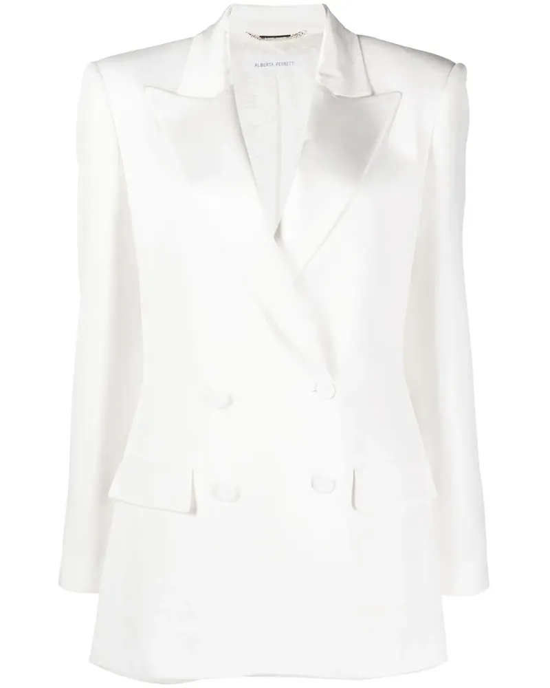 Alberta Ferretti Doppelreihiger Blazer - Weiß Weiß