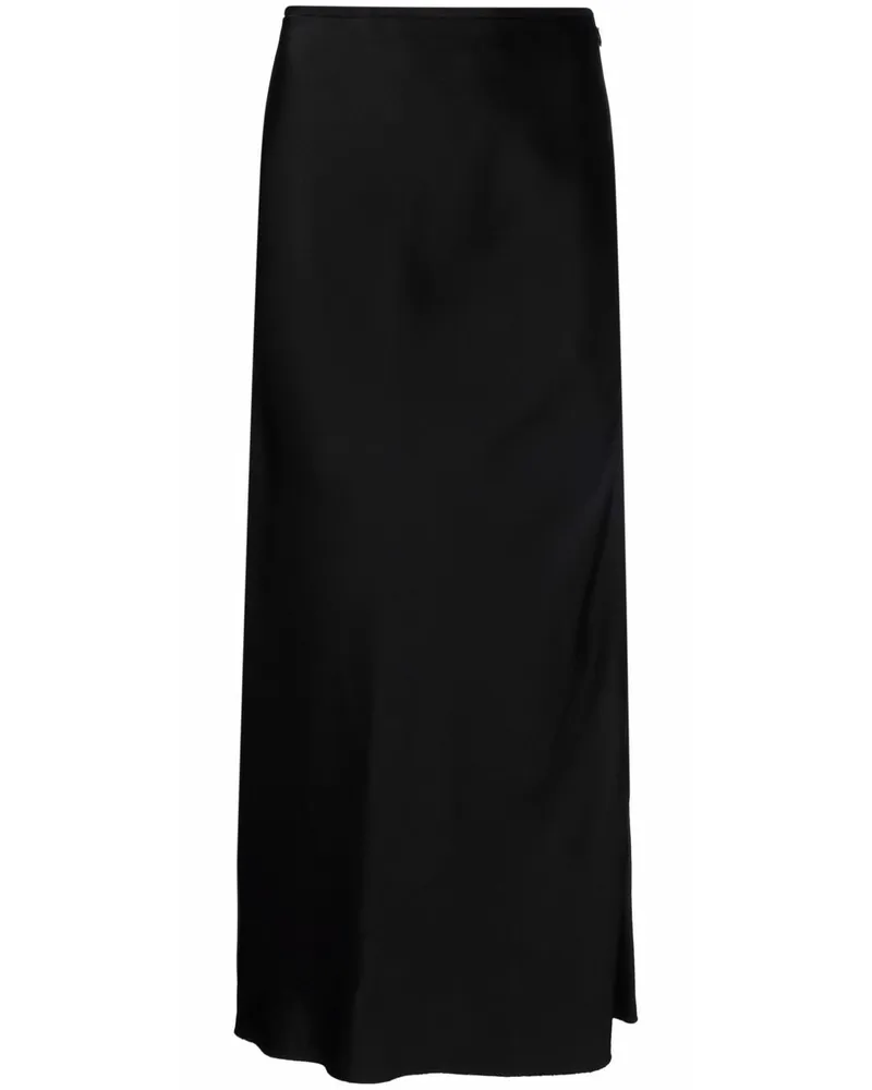 Maison Margiela Satinrock in A-Linie - Schwarz Schwarz