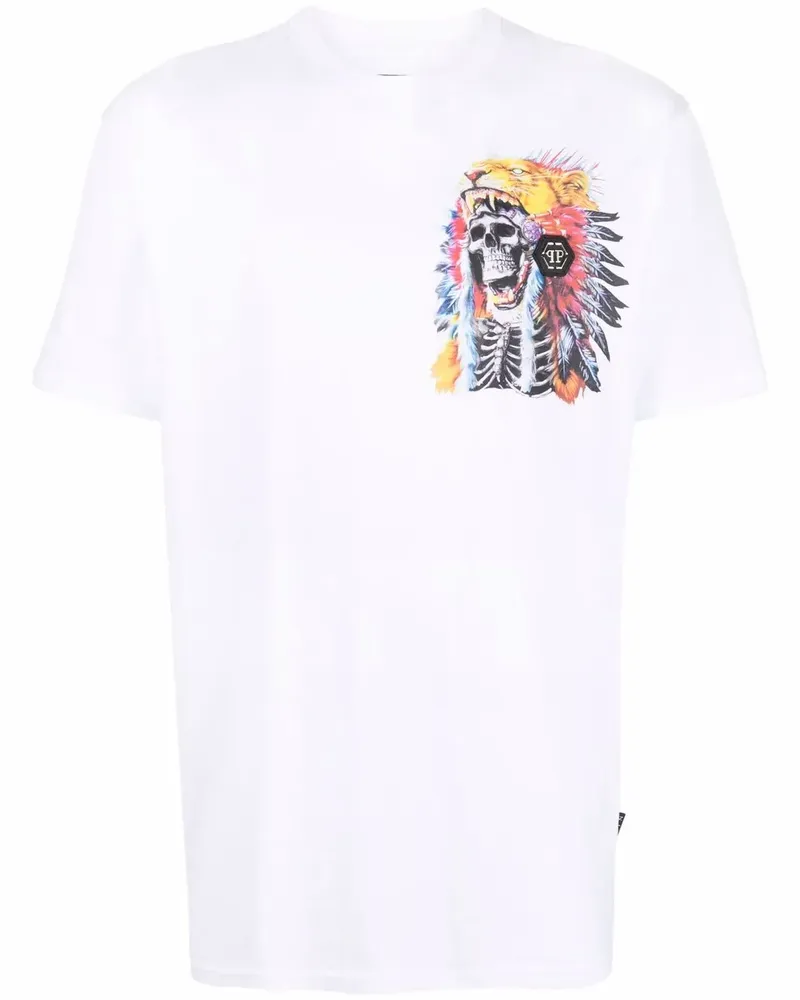 Philipp Plein T-Shirt mit Totenkopf-Print - Weiß Weiß