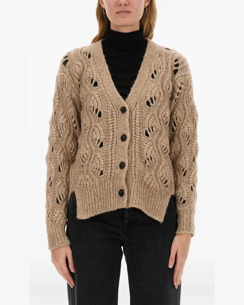 Mila Schön open-knit cardigan - Nude Nude