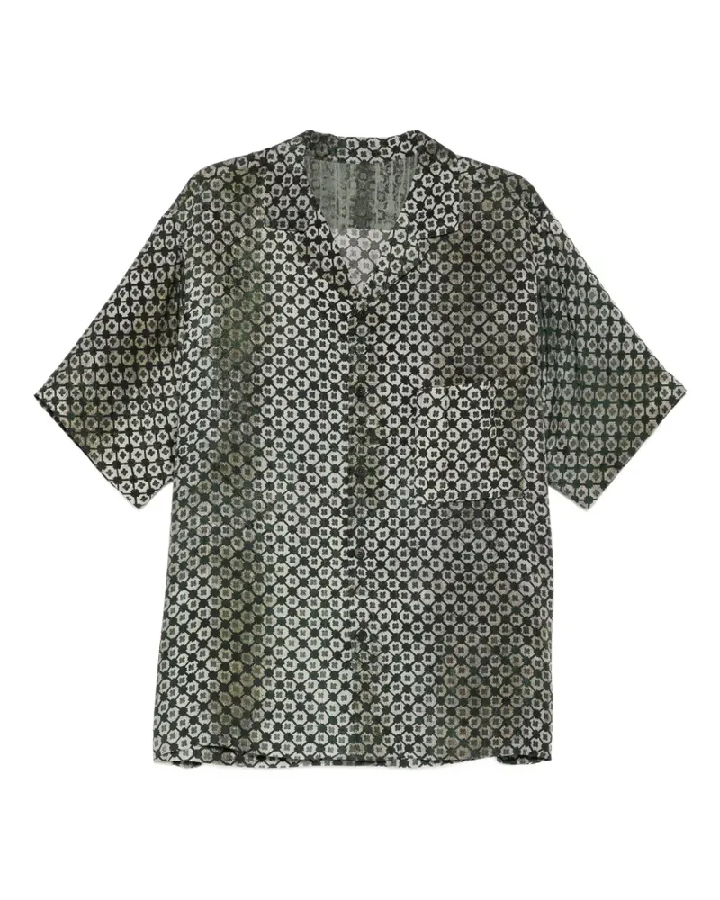 Ziggy Chen Hemd mit Print - Grau Grau