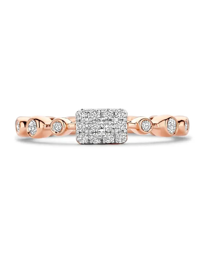 TIRISI 18kt Venice Exclusive Rotgoldring mit Diamanten - Rosa Rosa