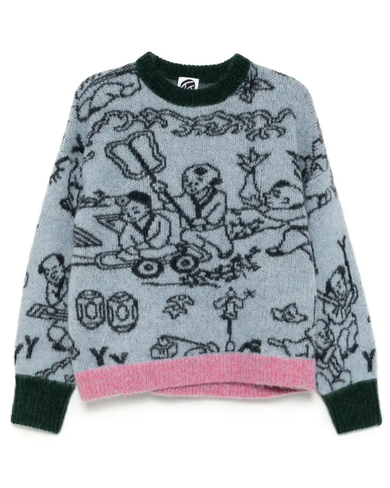 YANYAN KNITS Pullover mit Jacquard - Blau Blau