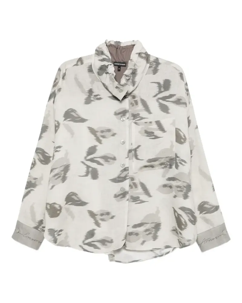 Emporio Armani leaf-print shirt - Grau Grau