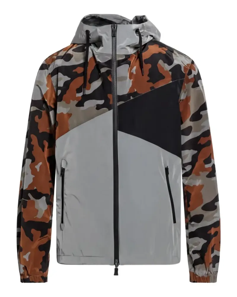 Herno camouflage-print hooded jacket - Grau Grau