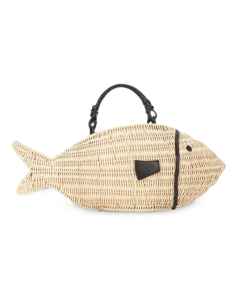 STAUD Cleo fish-shape tote bag - Nude Nude
