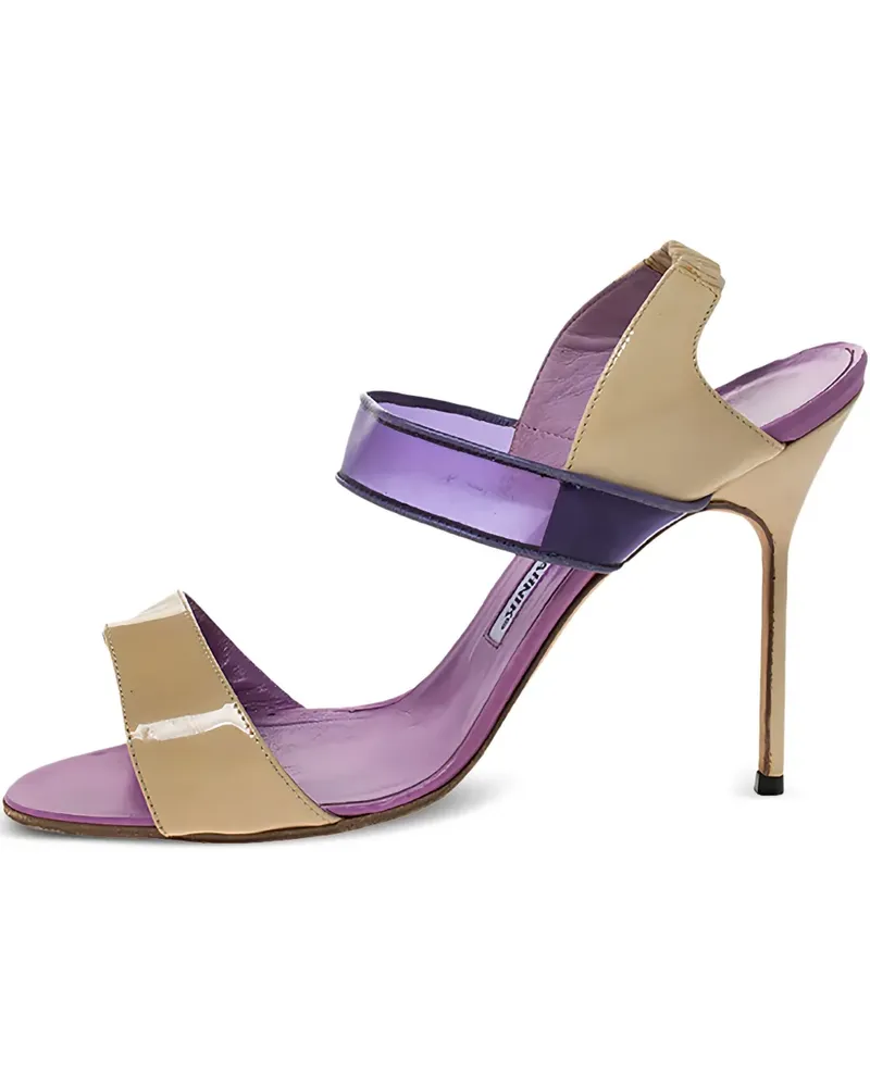 Manolo Blahnik Pre-owned zweifarbige Sandalen 110mm - Violett Violett