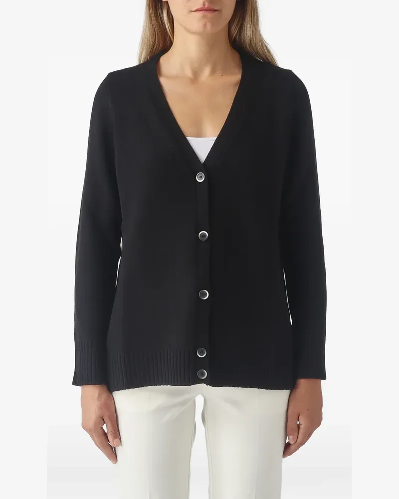 Gran Sasso Cardigan mit V-Ausschnitt - Schwarz Schwarz