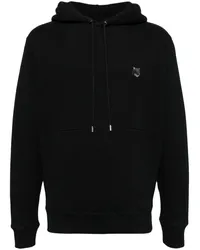 Kitsuné Hoodie mit ikonischem Fuchs-Motiv Schwarz