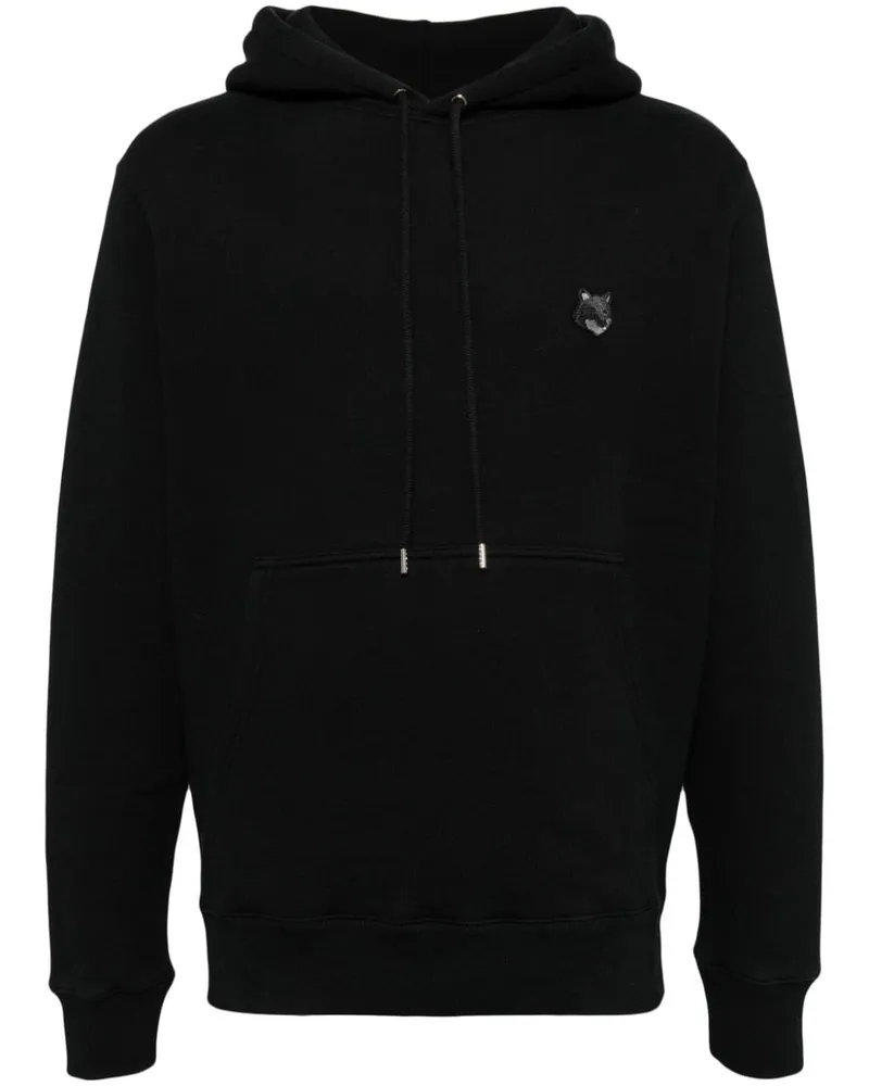 Kitsuné Hoodie mit ikonischem Fuchs-Motiv - Schwarz Schwarz