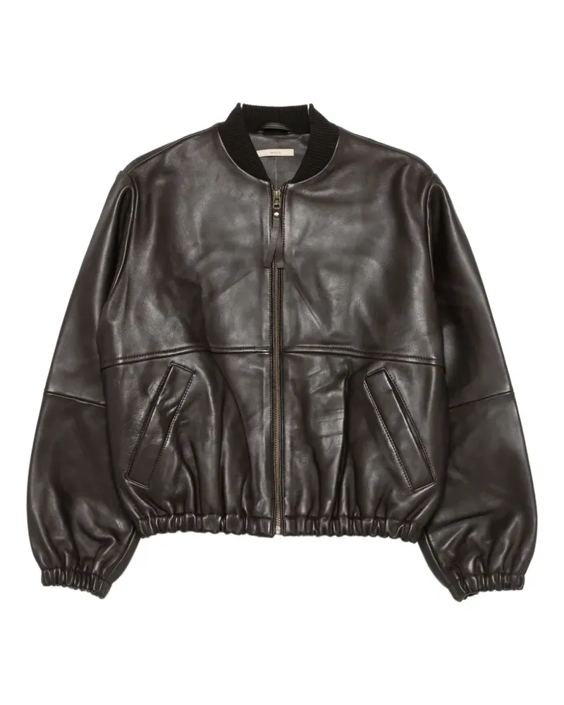 Sessùn leather bomber jacket - Braun Braun