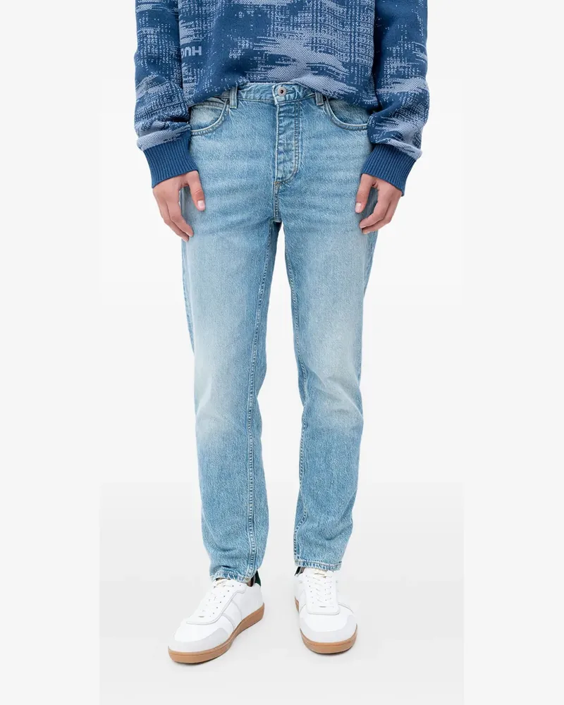 HUGO BOSS whiskering-effect jeans - Blau Blau