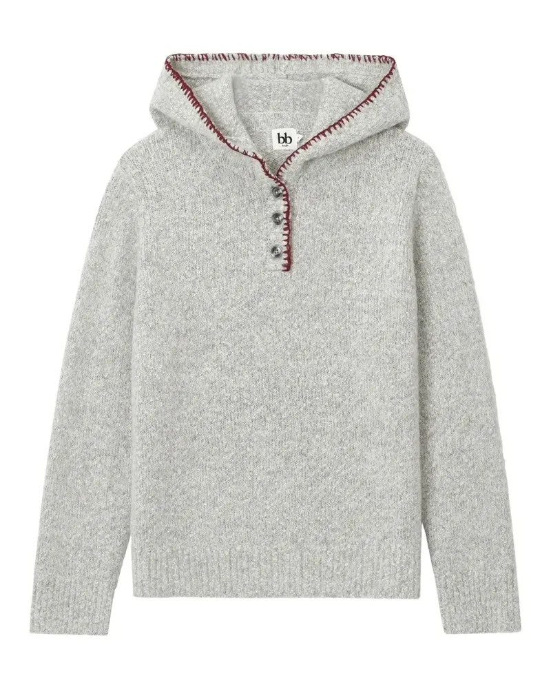 b+ab Hoodie mit Ziernähten - Grau Grau