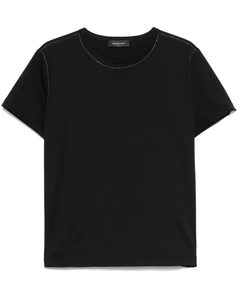 Fabiana Filippi Filo Diamante T-Shirt - Schwarz Schwarz