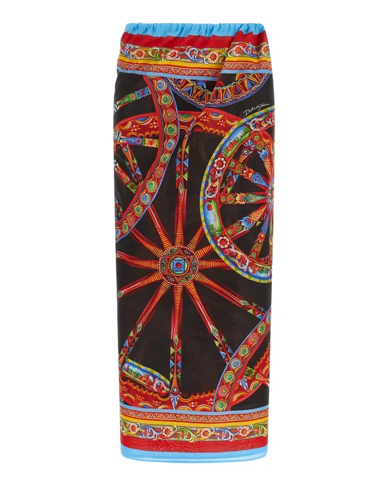 Dolce & Gabbana Kaftan mit Carretto-Print - Schwarz Schwarz