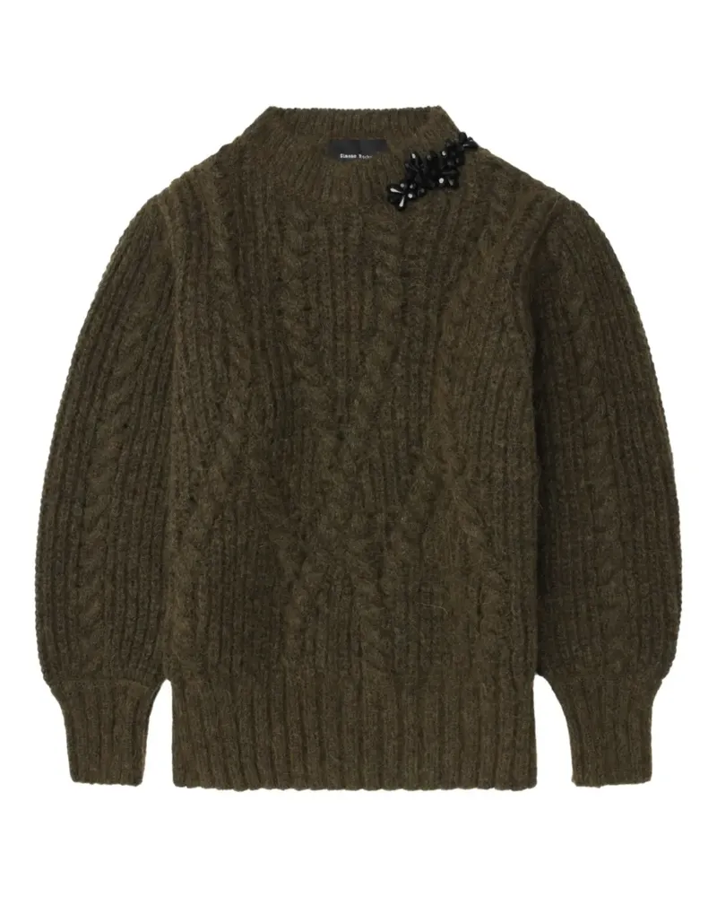 Simone Rocha Verzierter Pullover mit Zopfmuster - Grün Grün