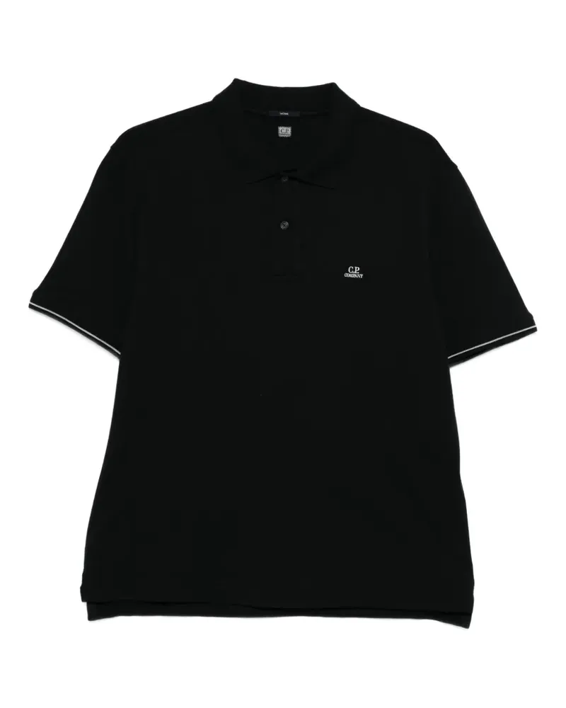 C.P. Company logo-patch polo shirt - Schwarz Schwarz
