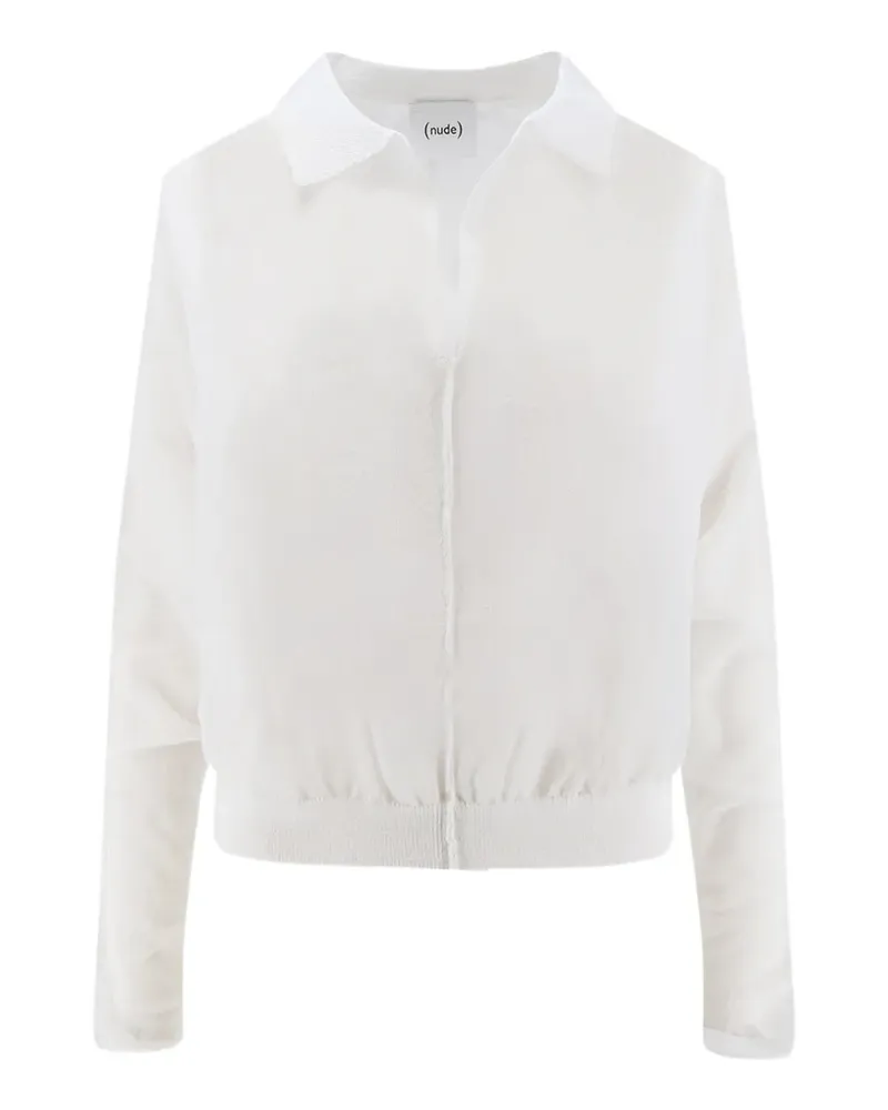 NUDE ribbed-trim polo-collar T-shirt - Weiß Weiß