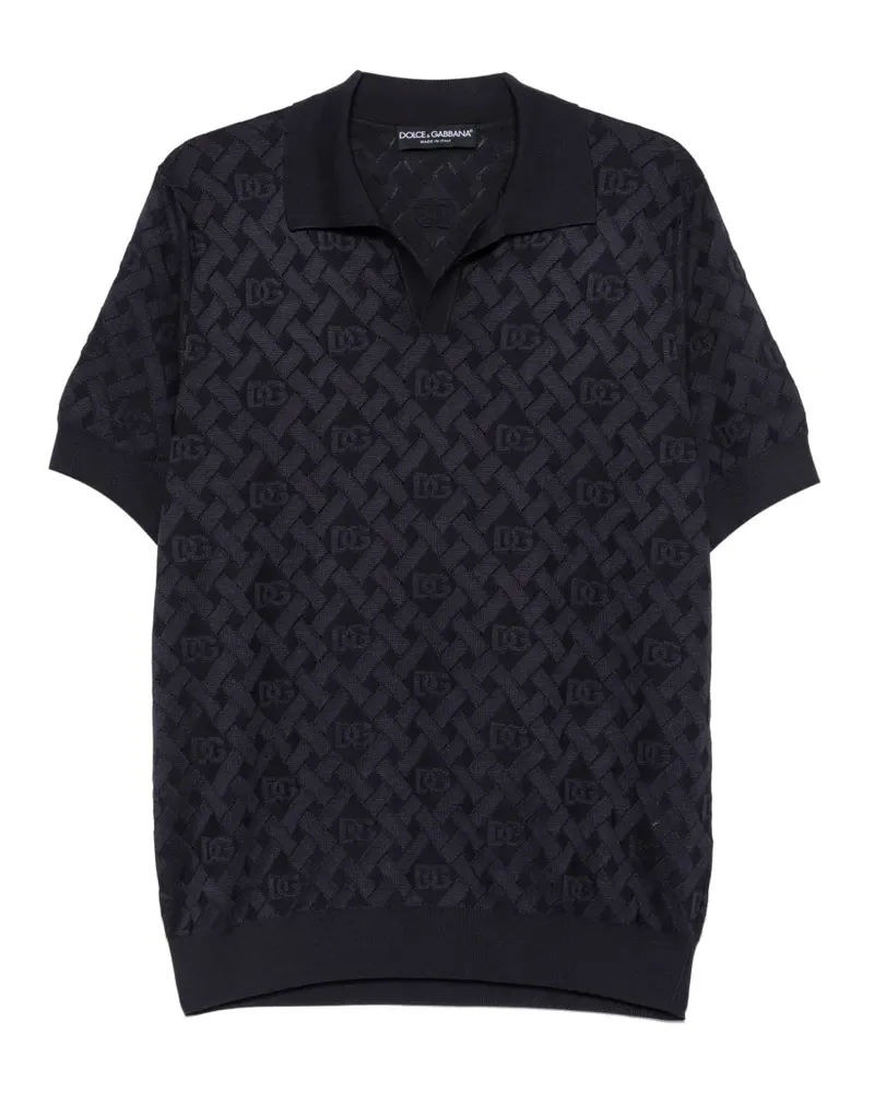 Dolce & Gabbana monogram-jacquard T-shirt - Blau Blau