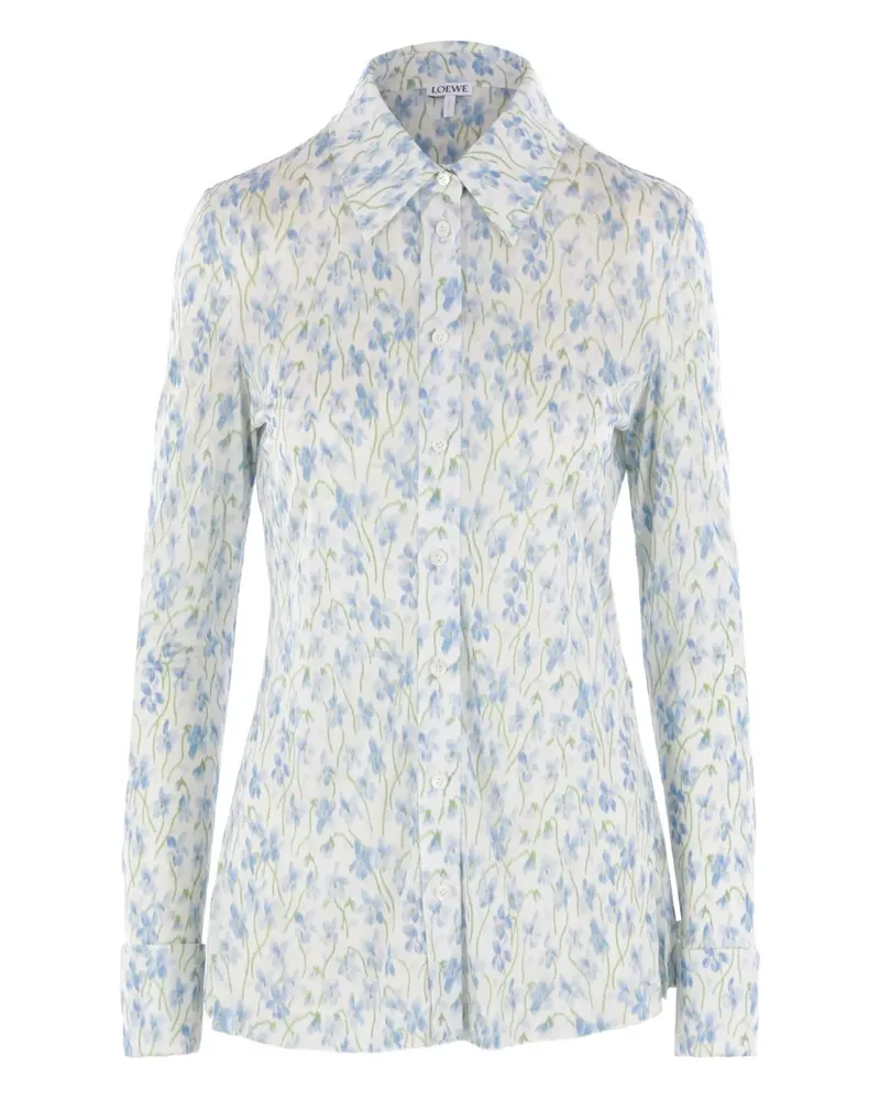 Loewe Hemd mit Blumen-Print - Weiß Weiß